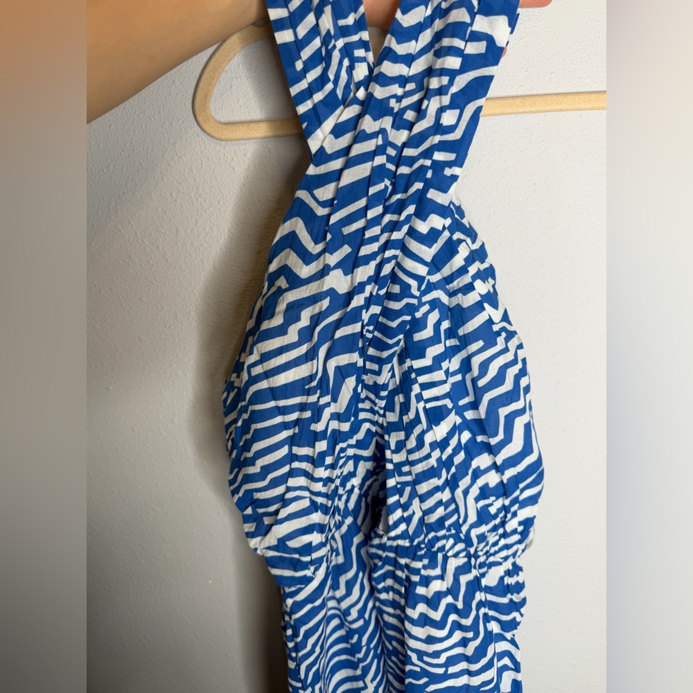 Bird And Knoll Blythe Maxi Dress Tahitian Tiger Azure Blue White New With Tags S — image 2 of 6